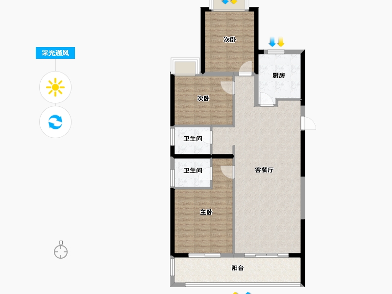 湖北省-武汉市-融侨滨江城-102.47-户型库-采光通风