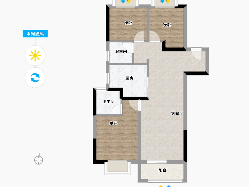 湖北省-武汉市-中国铁建江语城-71.29-户型库-采光通风