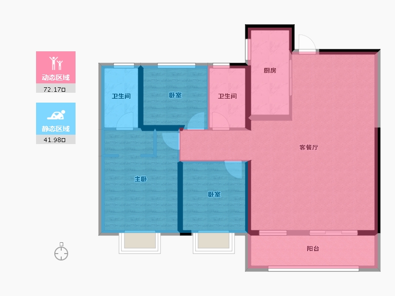 湖北省-武汉市-融侨滨江城-102.67-户型库-动静分区