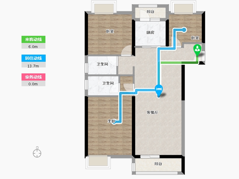 湖北省-武汉市-碧桂园云境-88.49-户型库-动静线