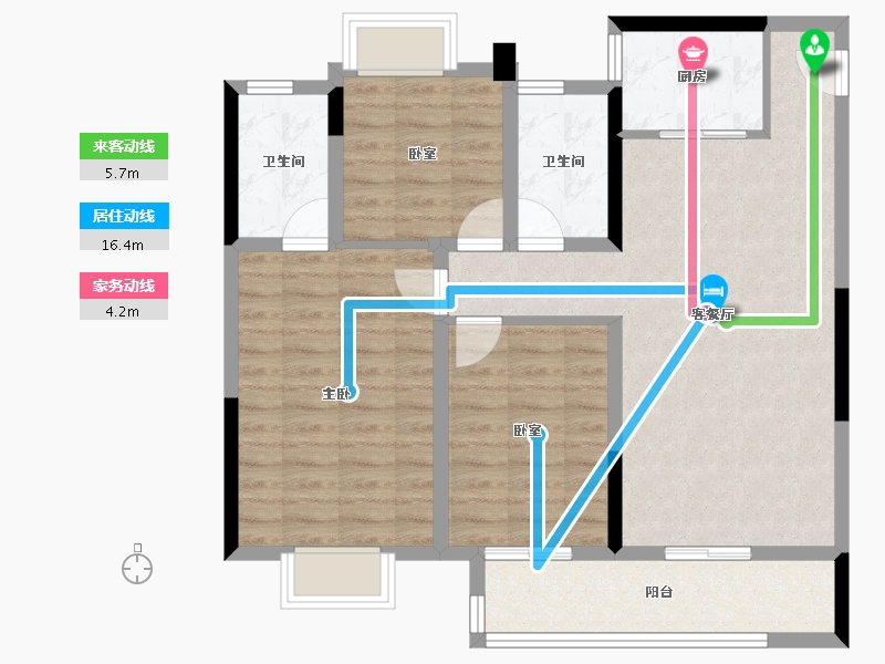 湖北省-武汉市-中梁天玺壹号-87.85-户型库-动静线