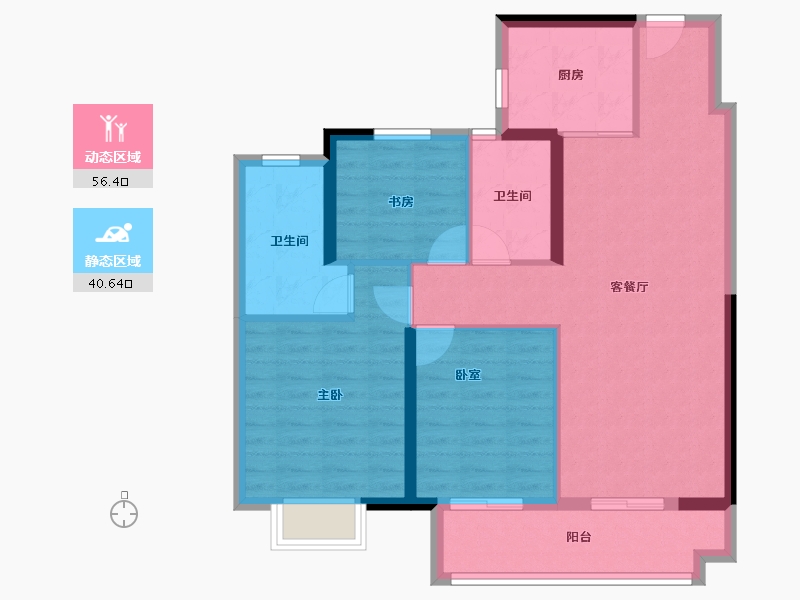 湖北省-武汉市-新城璞樾门第-87.20-户型库-动静分区