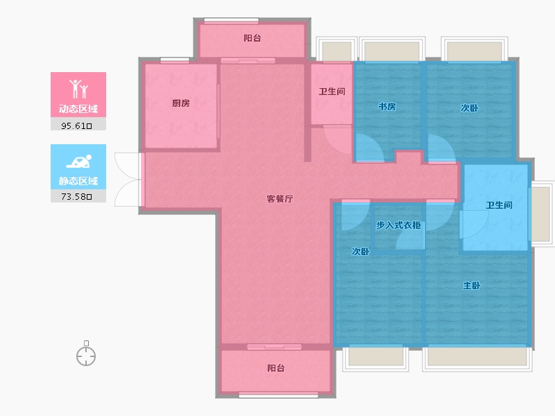 上海-上海市-中粮瑞虹·海景壹号-154.20-户型库-动静分区