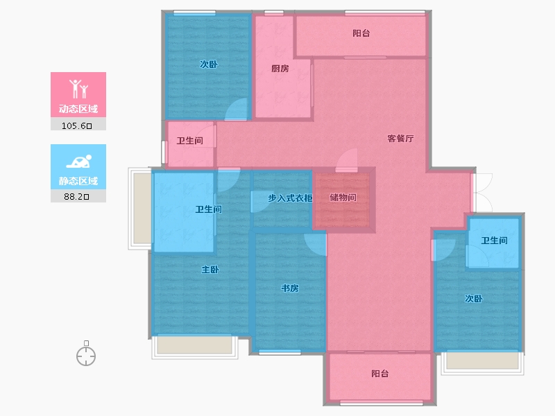 上海-上海市-中粮瑞虹·海景壹号-176.01-户型库-动静分区