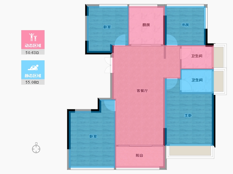 浙江省-温州市-国鸿锦悦府-96.00-户型库-动静分区