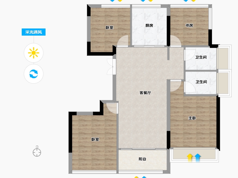 浙江省-温州市-国鸿锦悦府-96.00-户型库-采光通风