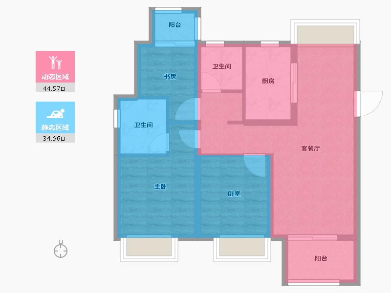 上海-上海市-新未来·樾湖-70.40-户型库-动静分区