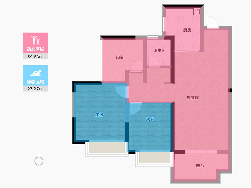 湖南省-长沙市-金科美苑-73.31-户型库-动静分区