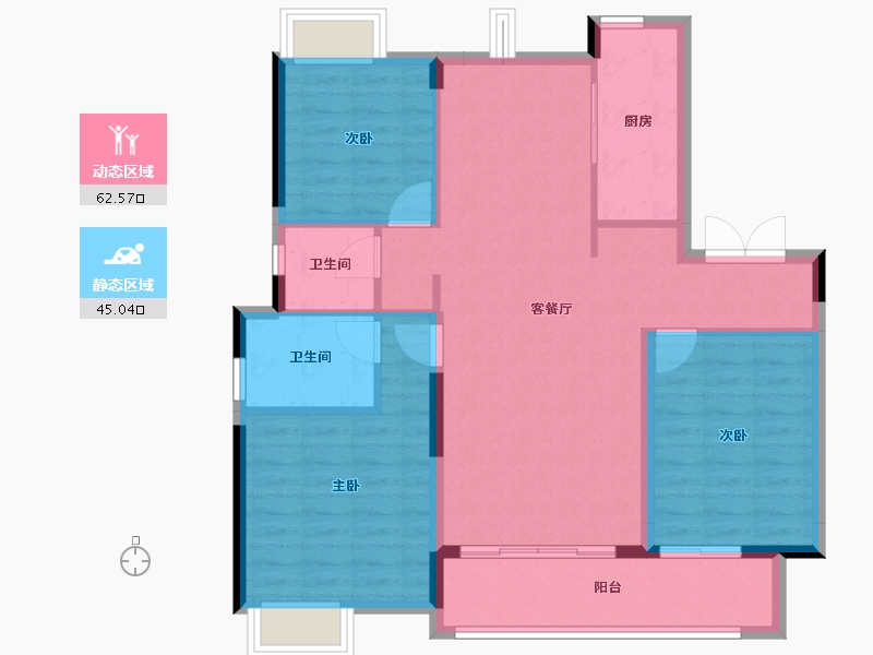 湖北省-武汉市-昆仑御-97.70-户型库-动静分区