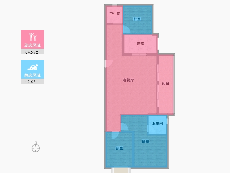 湖北省-武汉市-武汉雅居乐花园-96.57-户型库-动静分区