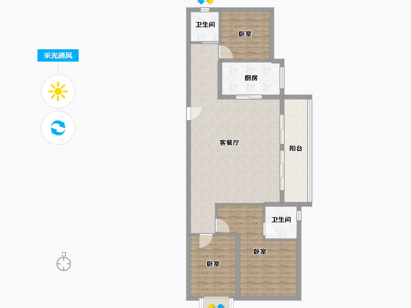 湖北省-武汉市-武汉雅居乐花园-96.57-户型库-采光通风