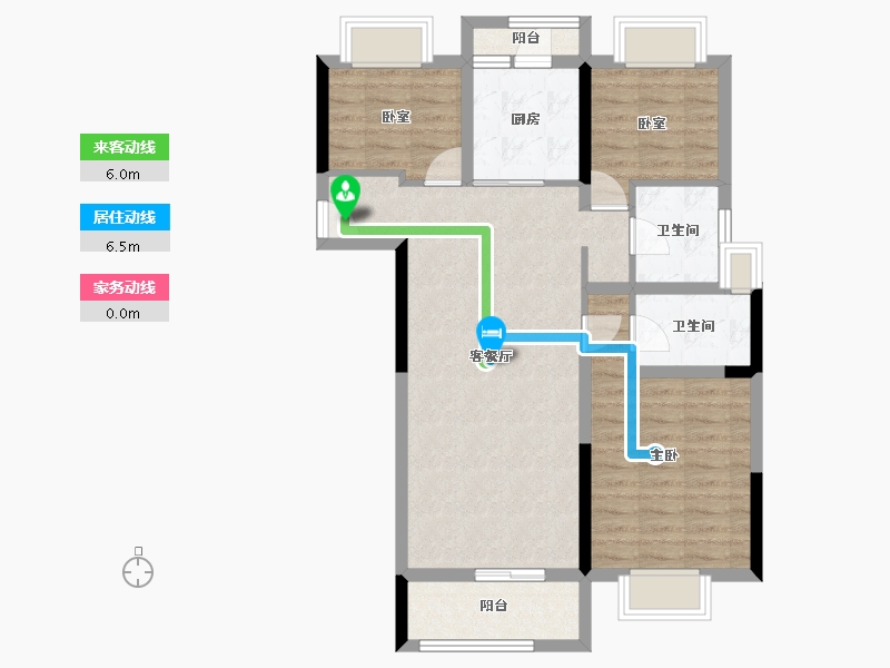 湖北省-武汉市-碧桂园十里春风-82.82-户型库-动静线