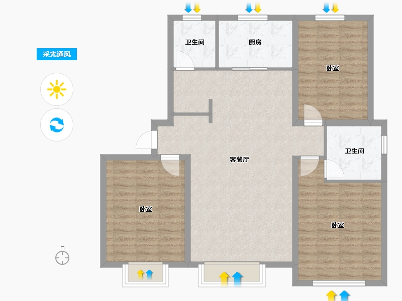 天津-天津市-​宜禾溪岸-100.00-户型库-采光通风