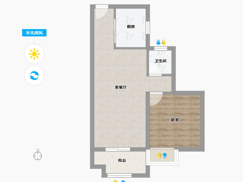 湖北省-武汉市-金地城与城棠境-44.47-户型库-采光通风