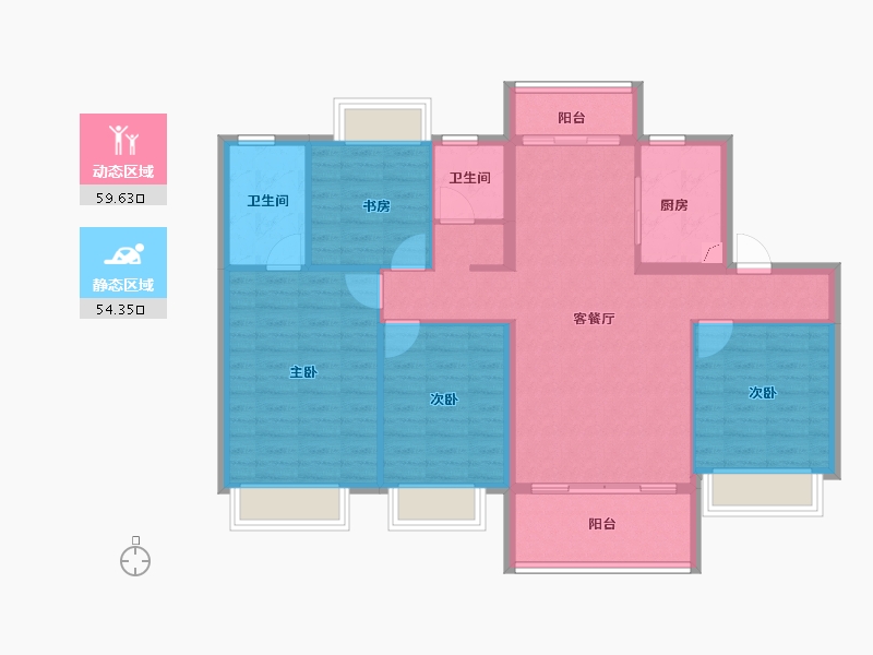 江西省-南昌市-润永通·东投·悦港城-102.97-户型库-动静分区