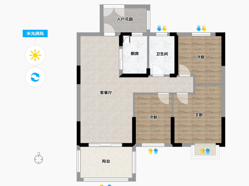 湖北省-咸宁市-近水楼台-111.01-户型库-采光通风