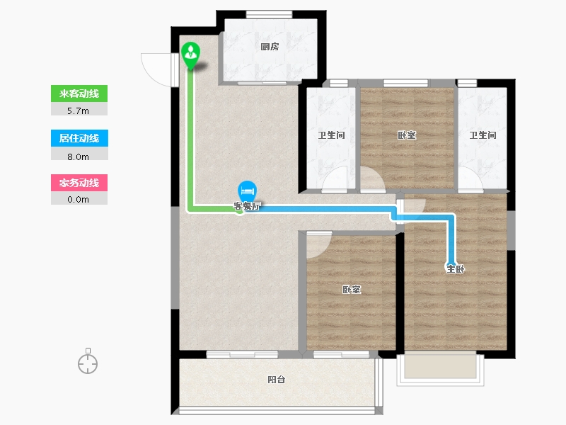 山西省-晋中市-电建地产·晋中洺悦宸苑-94.80-户型库-动静线