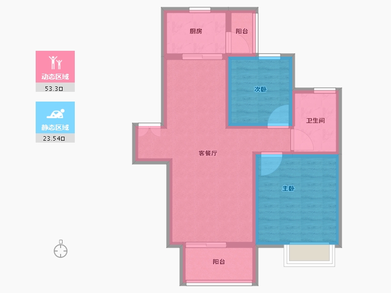 上海-上海市-中冶墅境-68.01-户型库-动静分区