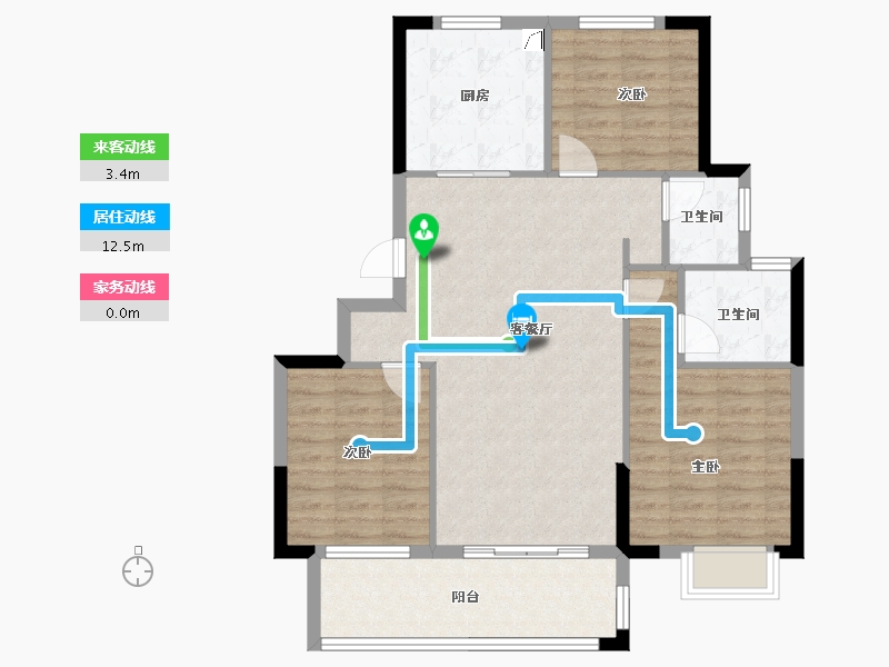 浙江省-宁波市-武岭悦府-91.93-户型库-动静线