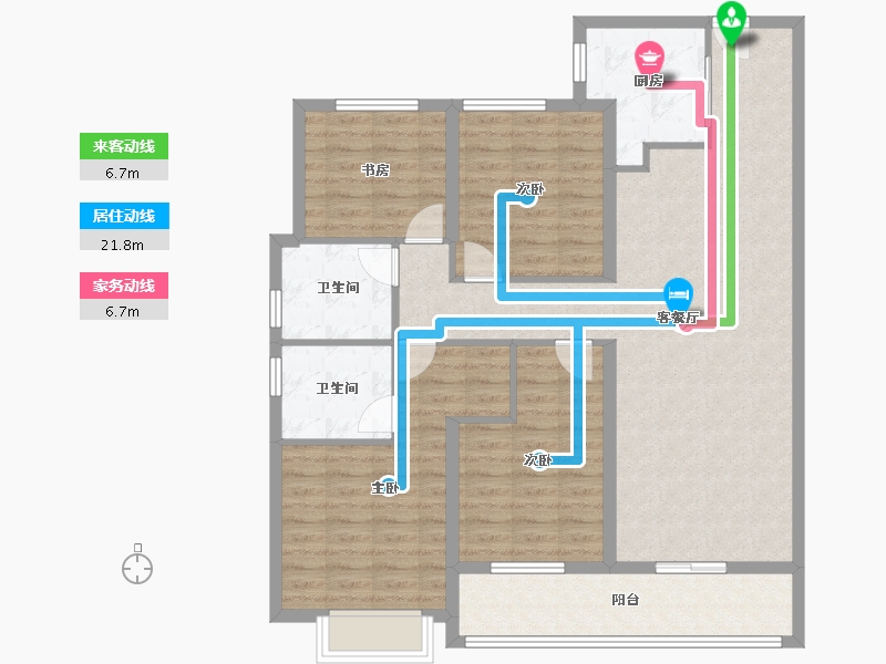 湖北省-武汉市-旭辉千山凌云-111.20-户型库-动静线