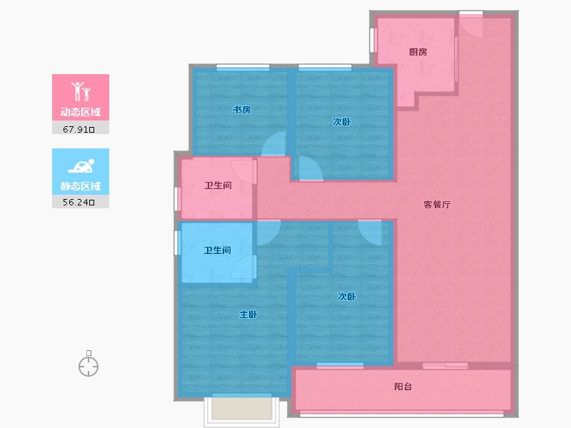 湖北省-武汉市-旭辉千山凌云-111.20-户型库-动静分区