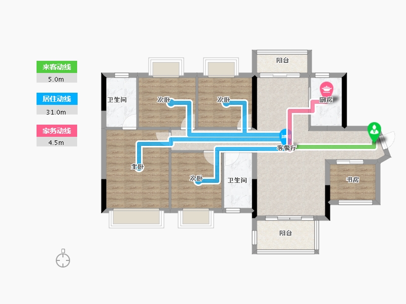 贵州省-贵阳市-金科中泰天境-104.00-户型库-动静线