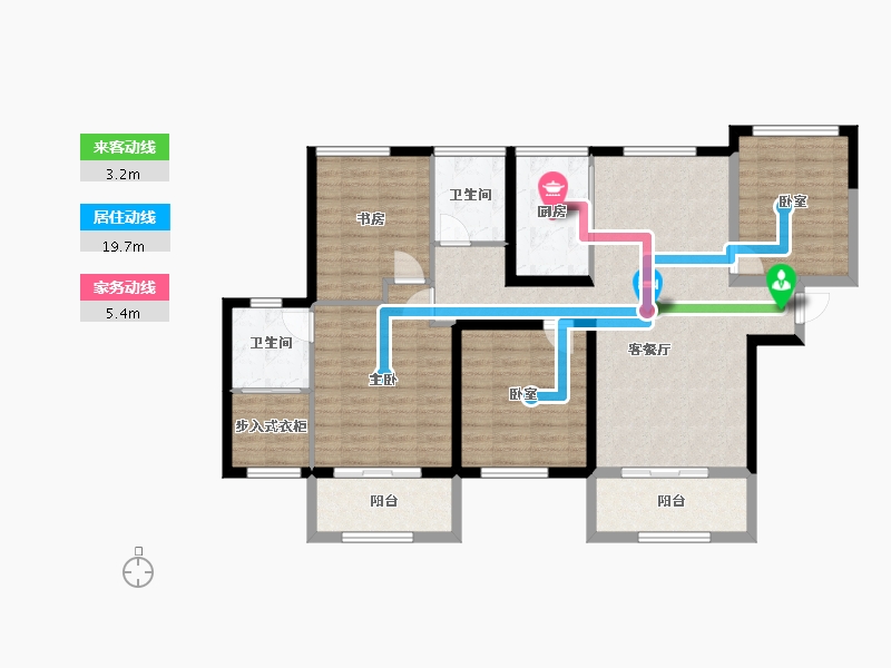 湖北省-武汉市-江景湾夏荷香一期-115.24-户型库-动静线