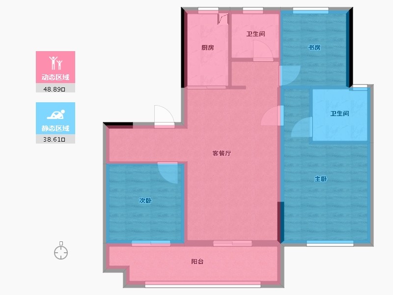 浙江省-嘉兴市-融信澜庭启杭-78.00-户型库-动静分区