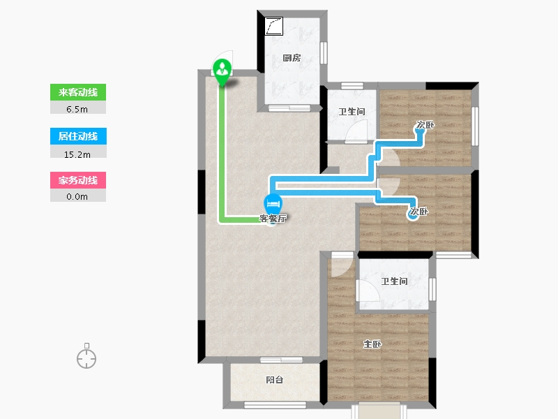 湖南省-长沙市-福晟钱隆公馆-96.09-户型库-动静线