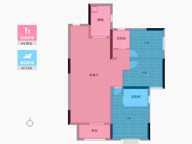 湖南省-长沙市-福晟钱隆公馆-96.09-户型库-动静分区