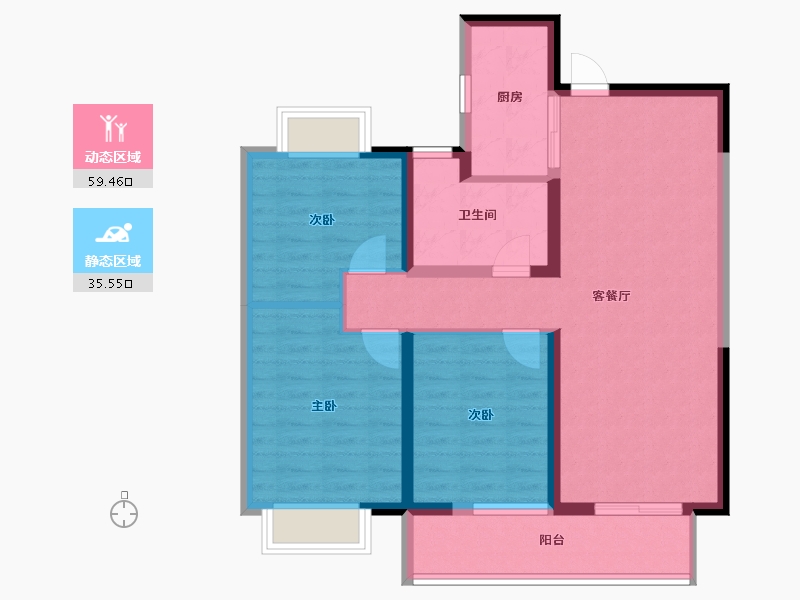 湖北省-武汉市-旭辉江夏府-84.67-户型库-动静分区