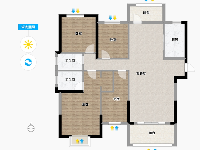 湖北省-武汉市-星悦湾-116.18-户型库-采光通风