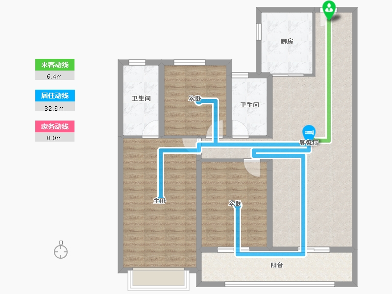 湖北省-武汉市-旭辉千山凌云-111.18-户型库-动静线