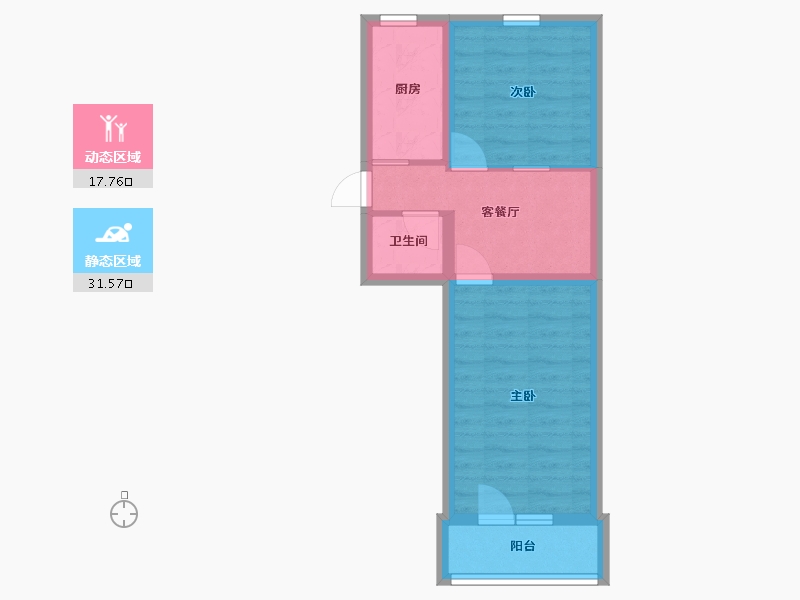 北京-北京市-海户西里-31号院-43.20-户型库-动静分区