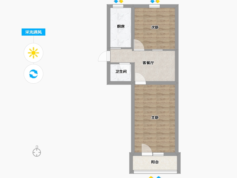 北京-北京市-海户西里-31号院-43.20-户型库-采光通风