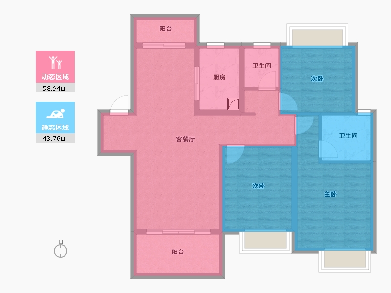 江西省-南昌市-润永通·东投·悦港城-91.61-户型库-动静分区