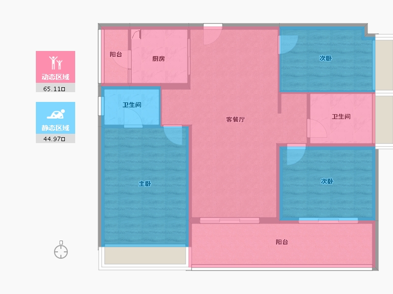 广东省-佛山市-电建地产·洺悦华府-99.39-户型库-动静分区