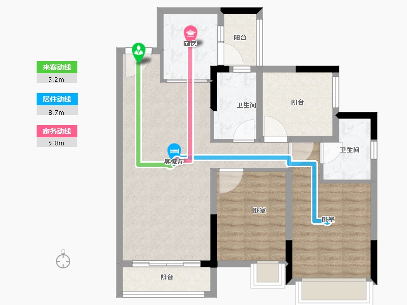 广东省-珠海市-珠海雅居乐国际花园-80.00-户型库-动静线