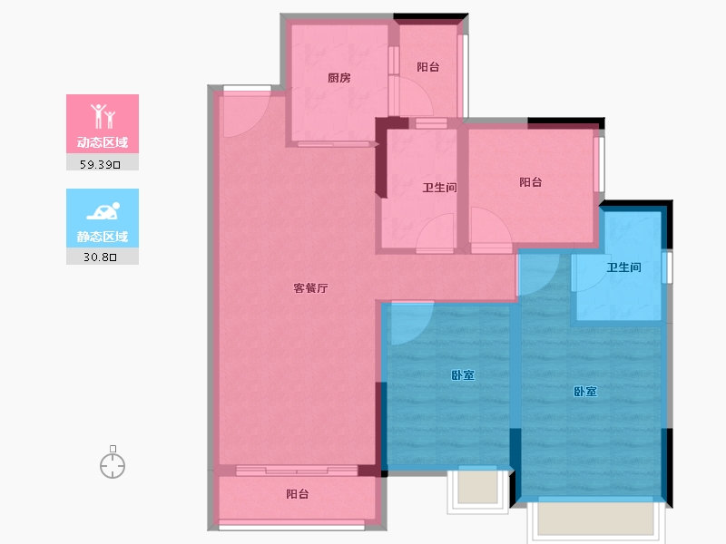 广东省-珠海市-珠海雅居乐国际花园-80.00-户型库-动静分区