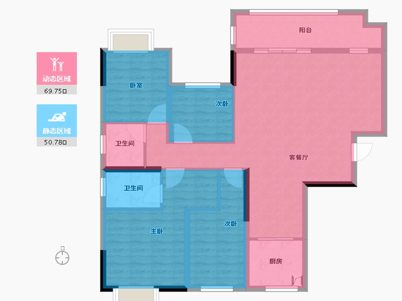 湖南省-长沙市-福晟钱隆公馆-108.05-户型库-动静分区