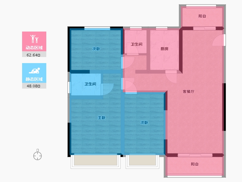 河南省-南阳市-鑫联文景苑-98.00-户型库-动静分区