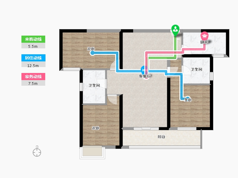 湖北省-武汉市-旭辉江夏府-96.86-户型库-动静线