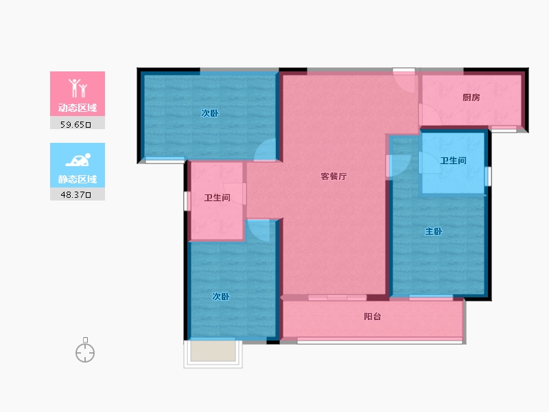 湖北省-武汉市-旭辉江夏府-96.86-户型库-动静分区