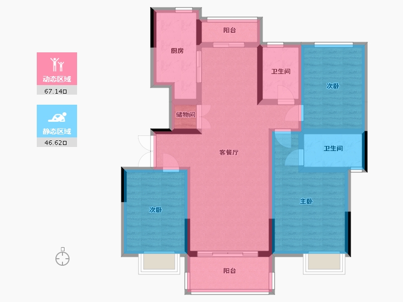 河南省-驻马店市-西湖别院-108.00-户型库-动静分区