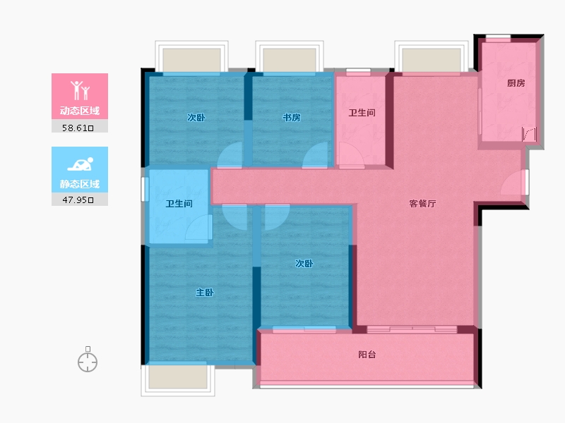 江西省-南昌市-江铃新力铂萃中央-95.23-户型库-动静分区