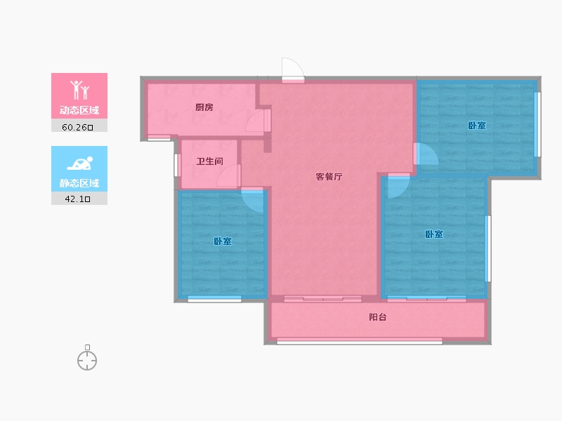 湖北省-武汉市-江景湾夏荷香一期-92.77-户型库-动静分区