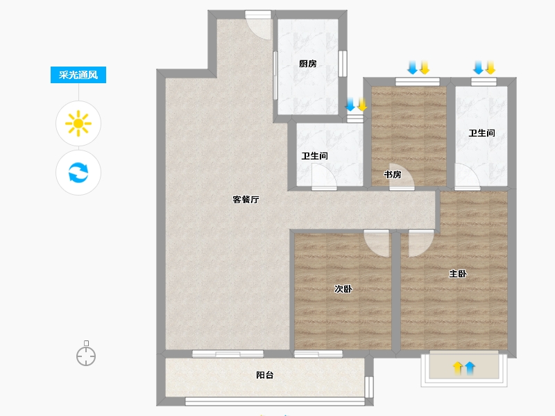 湖北省-武汉市-中交泓园-88.00-户型库-采光通风