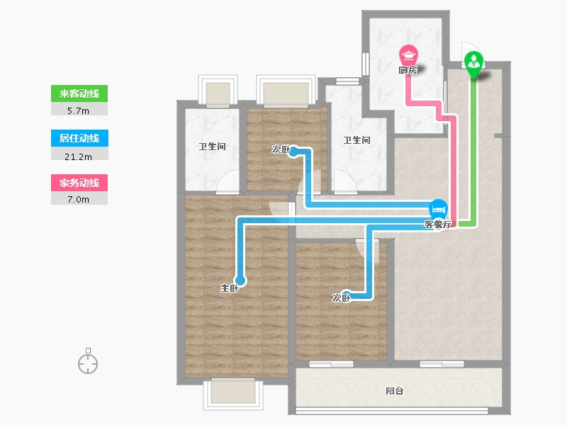 湖北省-武汉市-旭辉千山凌云-104.00-户型库-动静线