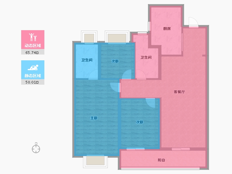 湖北省-武汉市-旭辉千山凌云-104.00-户型库-动静分区