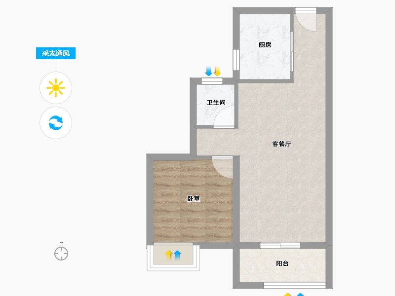 湖北省-武汉市-金地城与城棠境-45.23-户型库-采光通风